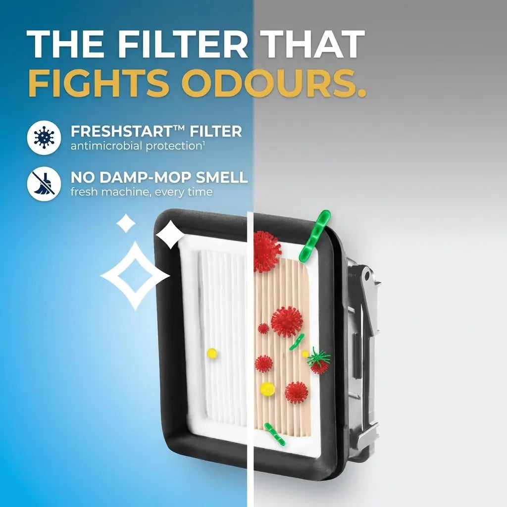 That damp-mop smell? Gone for good.