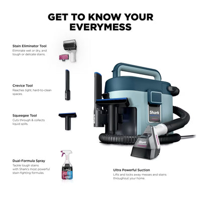 Shark EveryMess Portable 3-in-1 Stain Eliminator, Wet Vac & Dry Vac
