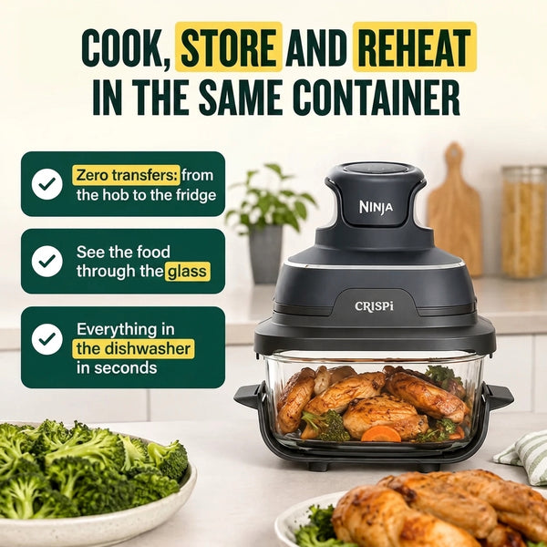 Ninja CRISPi – The glass air fryer that cooks, stores and reheats in the same container